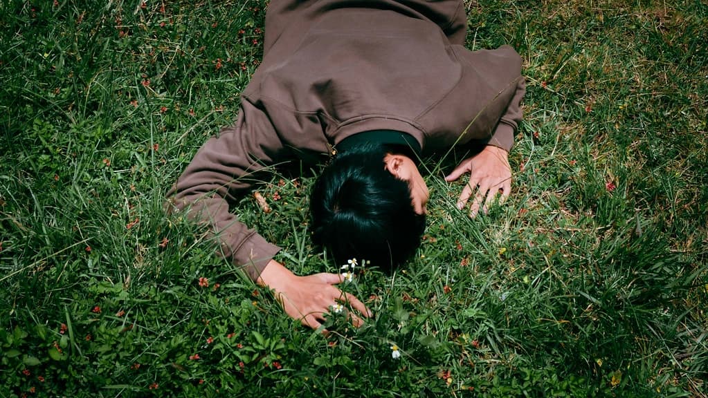 Nằm trên cỏ